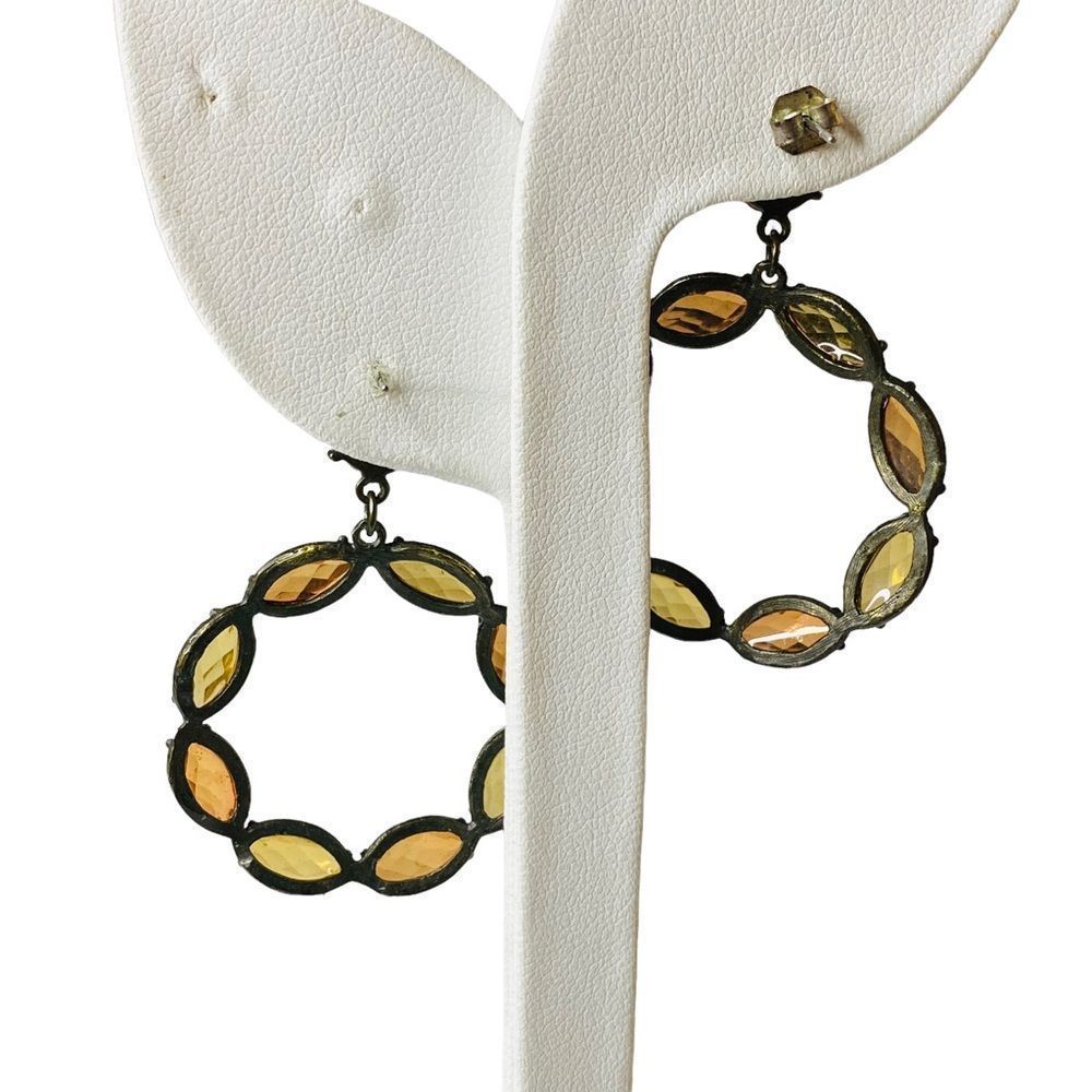 Multicolor Gemstone Round Drop Dangle Earrings - image 6